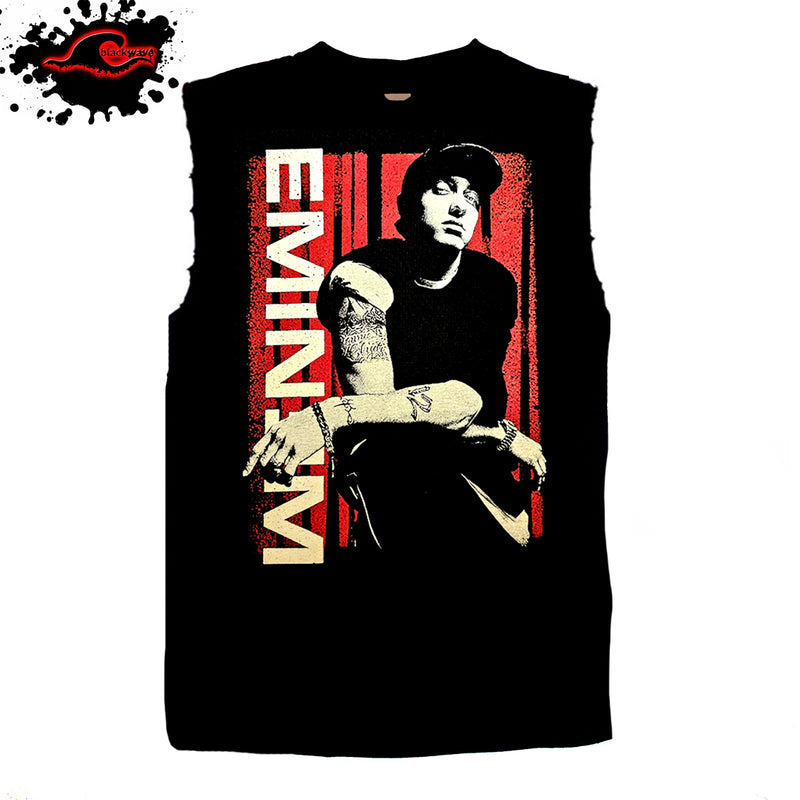 Eminem - Red Back - Hip Hop Frayed-Cut Modified Singlet