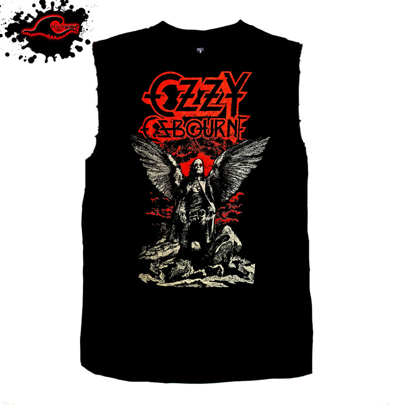 Ozzy Ozbourne - Angel Wings - Frayed-Cut Modified Singlet