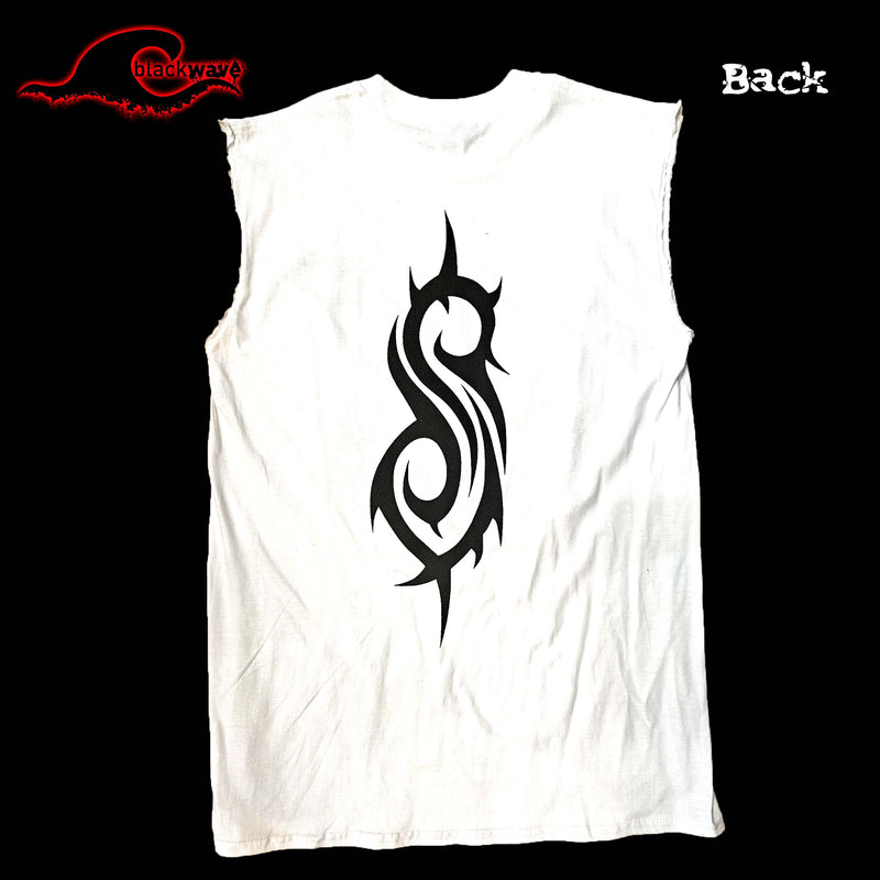 Slipknot - Established 1995 - White Frayed-Cut Modified Singlet