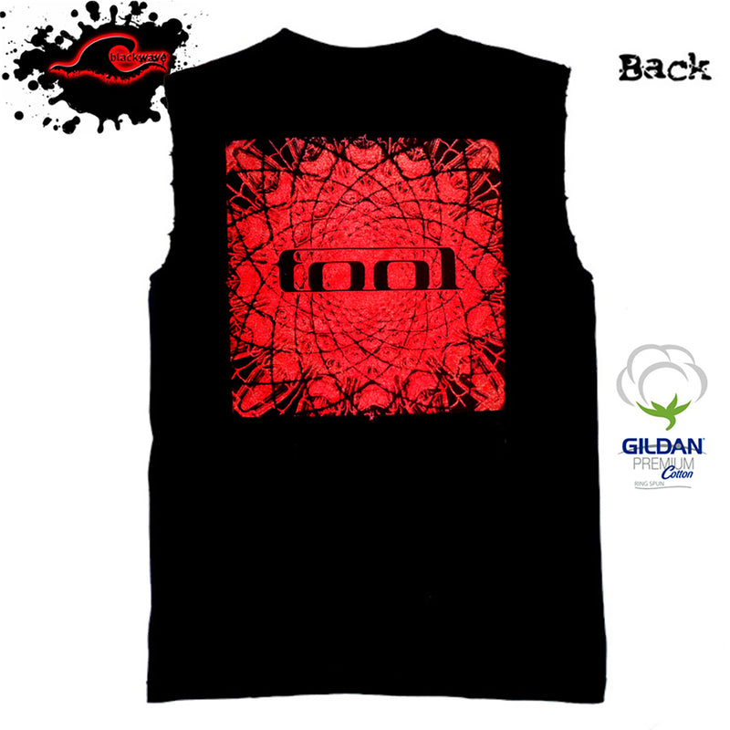 Tool - Red Logo - Frayed-Cut Modified Singlet