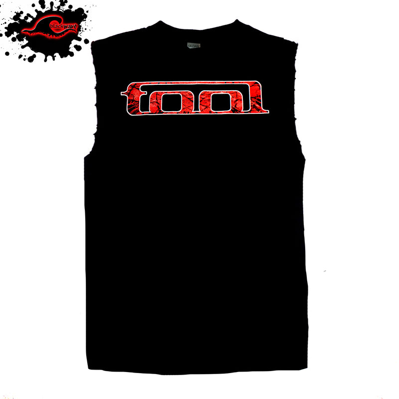 Tool - Red Logo - Frayed-Cut Modified Singlet